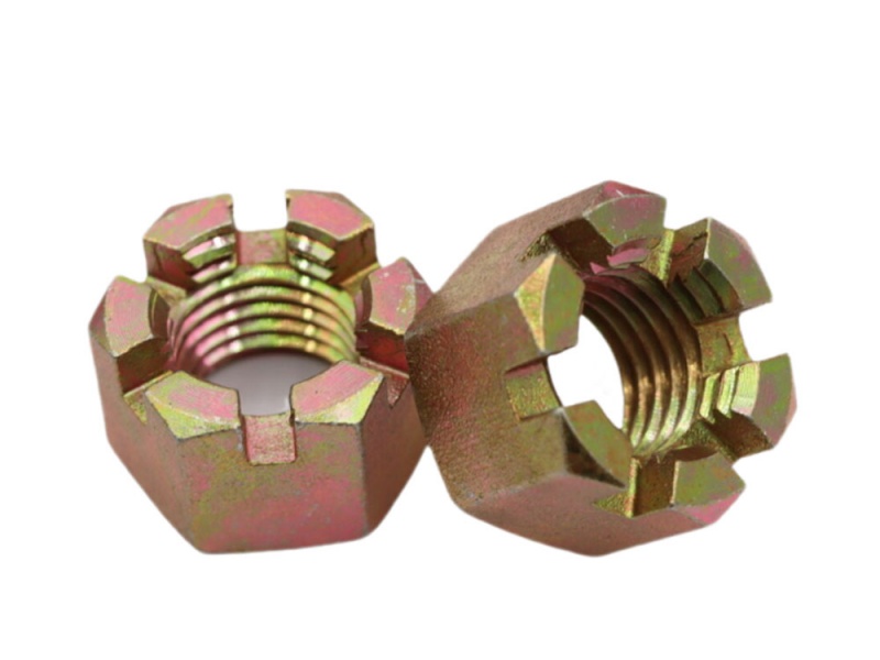 Color Zinc Plated Hex Slotted Nuts Castel Nuts